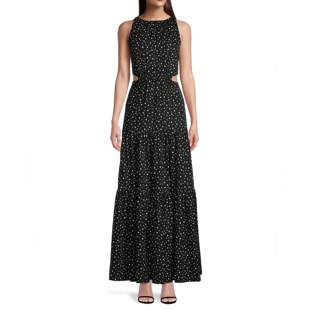 Significant Other: Poppy Polkadot Cut-out Midi Dress - Picture 1 of 8